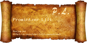 Promintzer Lili névjegykártya